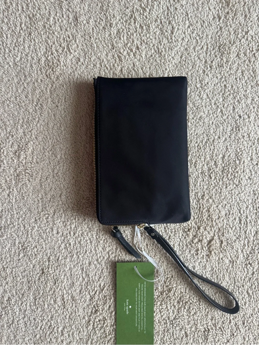 NWT Kate Spade Black Double Zipper Wristlet